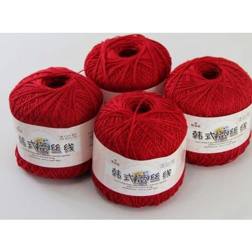 Free Shipping 4Balls X50g New Soft Hand Knitting High quality soft 100% Cotton Crocheted Yarn 16113-4 Dark Red