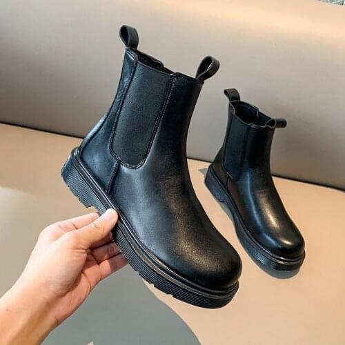2021 New Women Boots Genuine PU Leather Ankle Boots Womans Winter Fashion Comfortable Warm Platform Shoes Non-Slip Big Size