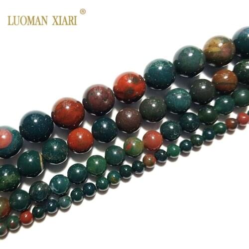 LUOMAN XIARI AAA+ Natural Chicken Bloodstone Natural Stone Beads For Jewelry Making DIY Bracelet Necklace 4/6/8/10/12 mm 15