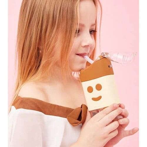 2021 Summer Creative Water Cup Cute Donut Ice Cream Water Bottle with Straw Square Watermelon Cup Portable Leakproof Bottle