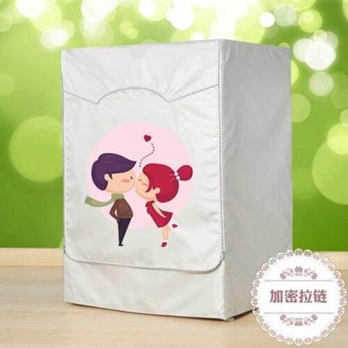Cartoon Washing Machine Cover Dust-proof Bathroom Waterproof Sunscreen Washer Dryer Drum Type Washing Machine Protective Cove