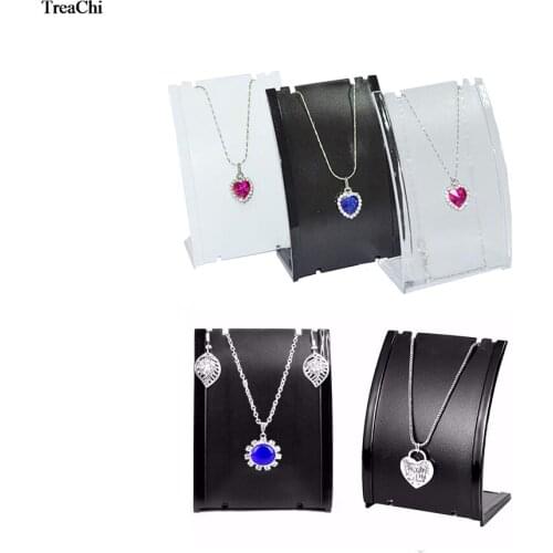 Black White Clear Pendant Earrng Kit Jewelry Display Stand Necklace Earring Holder Stud Necklace Display Mini Neck Bust Stand