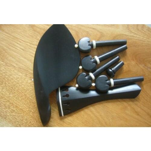 Violin parts , Nice violin fittings 4/4 natural ebony wood bone inlay