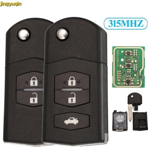 Jingyuqin Remote Car Key Fob Control 315MHZ For Mazda 3 5 6 MX3 MX5 MX-5 MX6 RX8 2/3 Buttons Case with Battery Holder