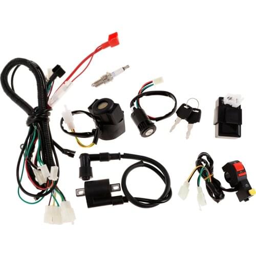 For 150cc ATV Electric Start Engine Wiring Harness Switch CDI Relay Kit Durable