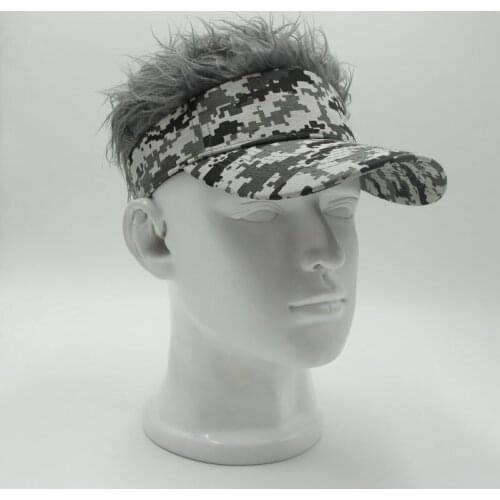 Hot New Fashion Novelty Baseball Cap Fake Flair Hair Sun Visor Hats Mens Womens Toupee Wig Funny Hair Loss Cool Gifts Golf Cap