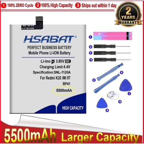 HSABAT 0 Cycle 4700mAh BP41 Battery for Xiaomi Redmi Mi 9T / K20 High Quality Mobile Phone Replacement Accumulator