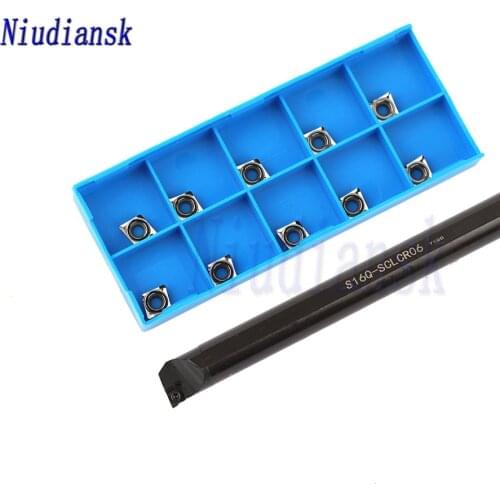 10pcs CCMT0602 CCGT Carbide Insert S06H S07K S08K S10K-SCLCR06 Internal Turning Tool Holder S12M S16Q-SCLCR06 CNC Lathe Tool Set