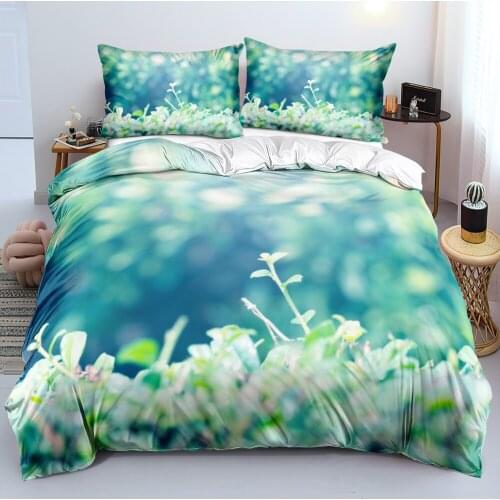 Green Leaves Bed Linen Plant Duvet cover set Quilt/Comforter case Pillow shams 200x200 King Queen Double Full size Bedding sets
