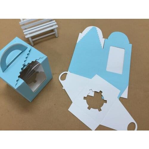 Single Cupcake Boxes with Handle Party Favour Wedding Bombonera Kraft Paper Packaging Box ZA5707