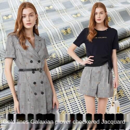 Golden silk bee yarn-dyed jacquard suiting fabric, sewing fabric factory shop is not out of stock