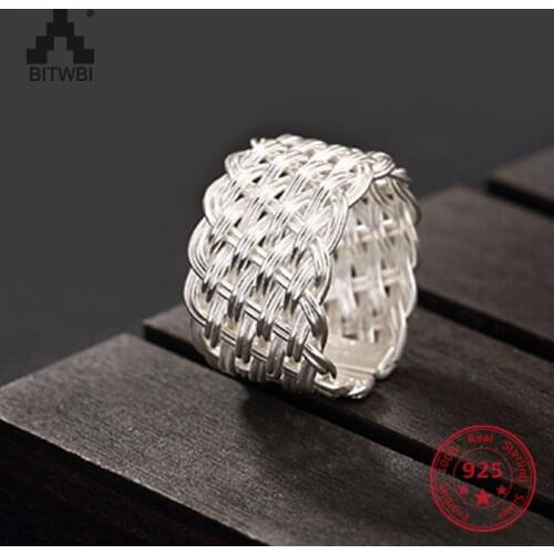 Hot Sale 925 Sterling Sliver Twist Rings Unique Handmade Vintage Fashion Women Opening Ring Designs Best Jewelry Gift