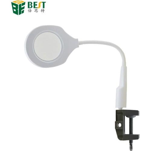 BEST 9145 High Quality LED Light 5X Portable Glass Wireless Table Magnifier Magnifying Lamp