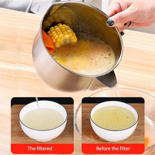 Wonderlife Soup Oil Separator Stainless Steel Filter Strainer Bowl Container Kitchen Tools 1000ml