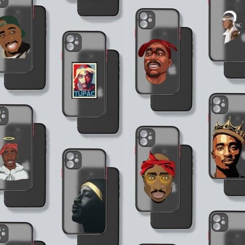 Tupac 2PAC Rapper Phone Case Matte Transparent for iPhone 7 8 11 12 s mini pro X XS XR MAX Plus mobile bags coque funda shell