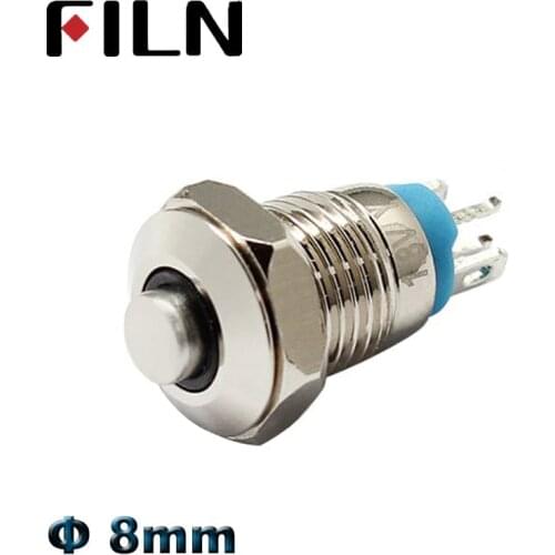 8mm mini metal push button switch on off momentary high head switch 3v 12v led illuminated push button 1 no switch