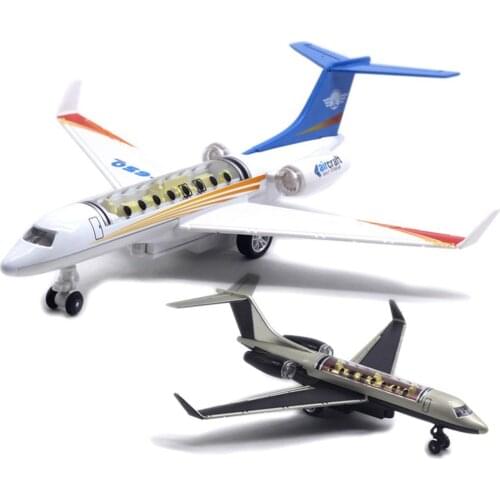 Alloy Business Jet Airplane Model Airliner with Display Stand Lights Toy Gifts