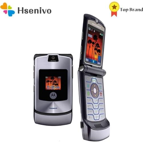 Motorola RAZR V3i 100% ORIGINAL UNLOCKED Mobile Phone GSM Flip Bluetooth Phone One Year Warranty Free shipping