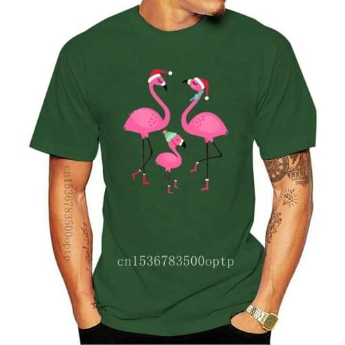 Christmas Flamingos Mens T Shirt Flamingo Present Gift Santa Secret Xmas Party New Unisex Funny Tops Tee Shirt