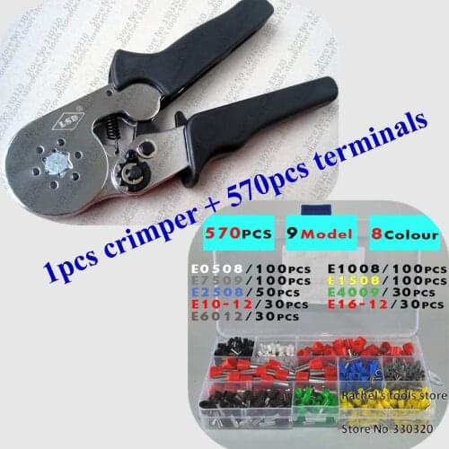 Crimping tool kits with 1PCS wire end sleeves hand terminal crimping tools and 570PCS Cable ferrules