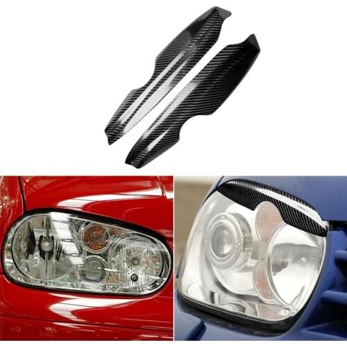 For Volkswagen VW Golf 4 MK4 IV GTI 1999-2004 Real Carbon Fiber Headlight Cover Eyebrows Eyelids Car Sticker Trim Protector
