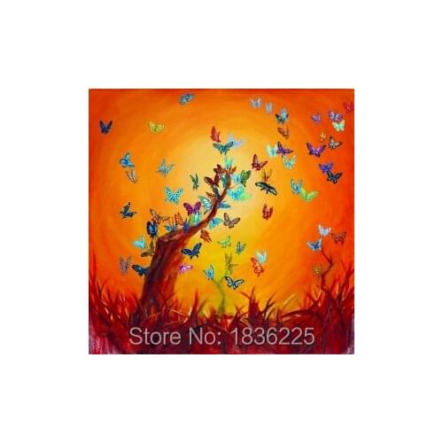 High quality Wall sticker oil painting wallpaper butterfly abstract painting wall art painting oil painting for home decoration