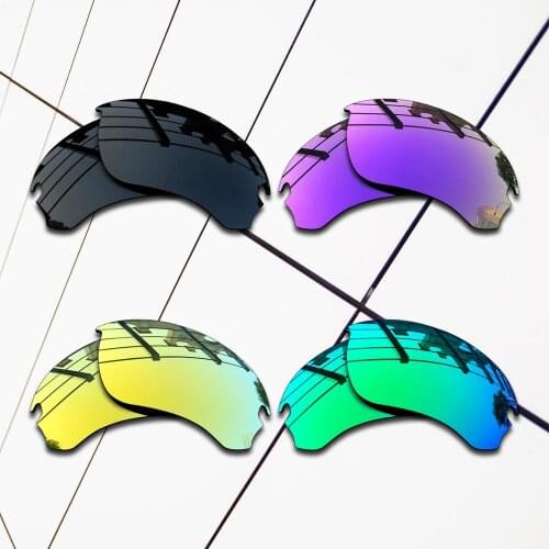E.O.S 4 Pairs Black & Green & Purple & 24K Gold Polarized Replacement Lenses for Oakley Si Speed Jacket OO9228 Sunglasses