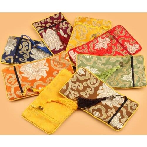 Wholesale 10PCS new fashion elegant rectangular Xiangyun zipper jewelry bag