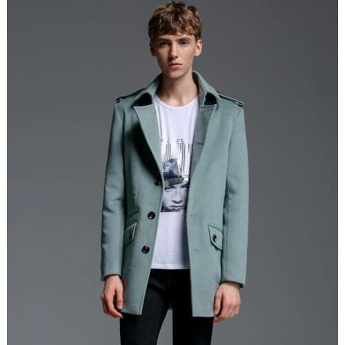 Autumn winter casual woolen coat men trench coats overcoat mens cashmere coat casaco masculino inverno erkek england fashion