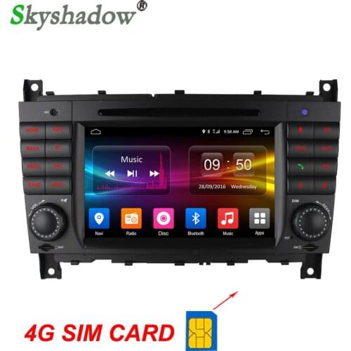 C500 4G SIM Android 6.0 2GB RAM Car DVD Player RDS Radio GPS map TPMS Bluetooth WIFI for Benz W219 C220 W203 W209 CLK200 CLK350