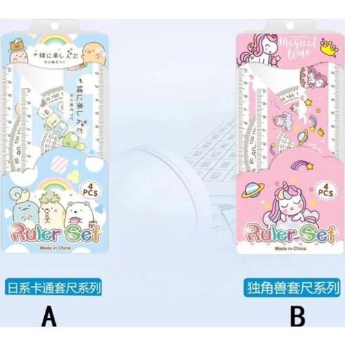 4Pcs/Set SUMIKKO GURASHI Cute animal Plastic Ruler Student Office Learn Stationery Drawing School Supplies Kids gift