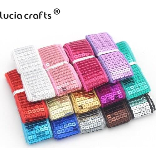 SALE Lucia crafts Sequin Beading Spangle Ribbons Trim Lace DIY Handmade Headdress Garment Decoration (3yard/lot) R0808