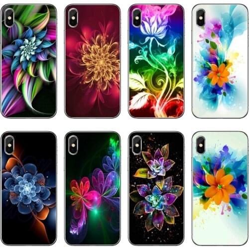 Abstract Flowers Art Transparent Phone Case For iPhone 12 11 Pro Max Mini XS Max XR X 8 7 Plus 6 6S Plus 5 5S SE 2020