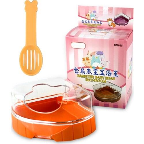 Transparent Hamster Bathroom Container Sandbox Gerbils Plastic Sand Dry Toilet for Rat Mice Small Animal Pet Cleaning Supplies