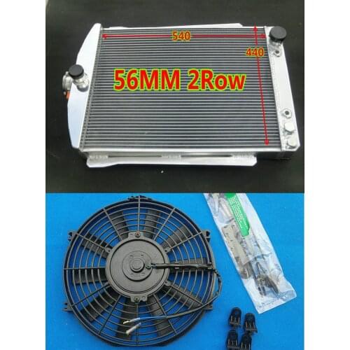 56MM 2Row Aluminum Alloy Radiator + Fan for CHEVY CAR STREET ROD AUTO Fleetmaster/Master 85 3.5L 1940-1941 40 41