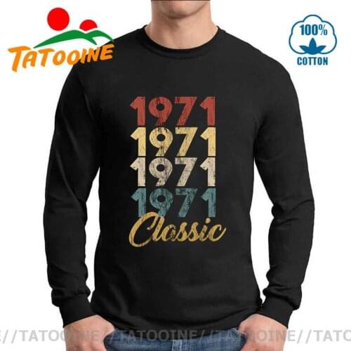 Tatooine Vintage 70s Clothes Retro Classic 1971 T Shirt Long Sleeve Marvellous Birth Year Born in 1971 T-Shirt Made in 1971 Tees