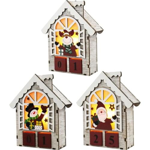 Christmas LED Cabin Luminous Wooden House Decoration Gift high-quality wooden material retro feel Christmas atmosphere