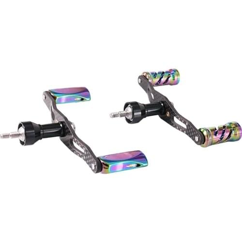 Spinning Wheel Handle Carbon Fiber Arm Double Modified Alloy Grip Knob for Fishing Reel