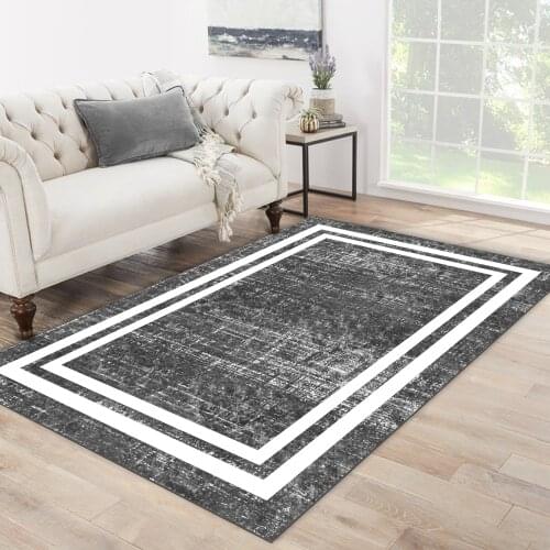 Grey white carpet white grey frame rectangle shape patterned carpet modern carpet living room carpet free shipping soft