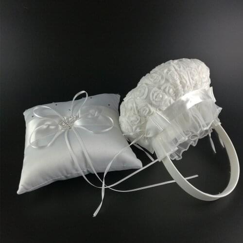 Wedding Basket for Flower Girls Flower Girl Basket and Ring Pillow Set for Wedding Decoration Event Party Supplies Hot Sale