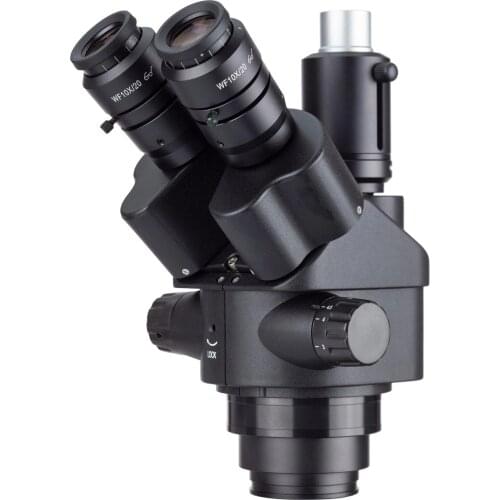 AmScope SM745NTP-B 7X-45X Black Simul-Focal Trinocular Zoom Stereo Microscope Head