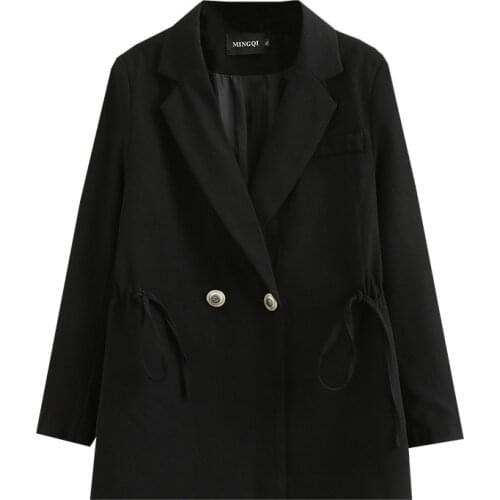 Spring 2021 Women Blazer Jacket Oversize Fashion Casual Clothes Female Coats Drawstring Waist Chaqueta De Mujeres
