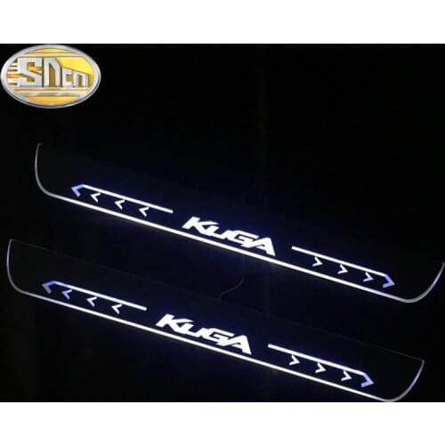 SNCN Waterproof Acrylic Moving LED Welcome Pedal Car Scuff Plate Pedal Door Sill Pathway Light For Ford Kuga 1 2 2008 - 2020
