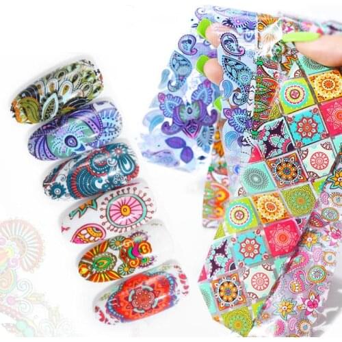 10 PCS/Set Nail Sticker 4*20CM Star Paper Mixed Colorful Various Patterns Watermark DIY Decoration Nail Art Patch Manicure