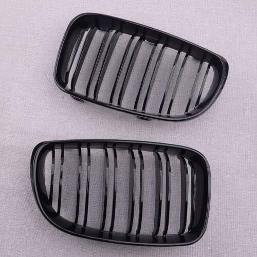 2pcs 51137166440 Dual Double Slat Kidney Grille Grill 51137166439 fit for BMW 1 Series E81 3-door E82 Coupe E87 5-door Facelift