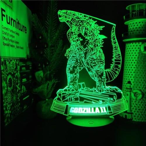 Godzilla 3D Night Light Gojira LED Lamp Bandai Lights Home Decoration Lampara Kids Baby Gift Creative Lighting King Of Monsters