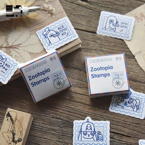 45sheets/set Sticker Set Animal Stamp City Series Diy Cute Stickers Ins Style Scrapbooking Stationery Art Supplies