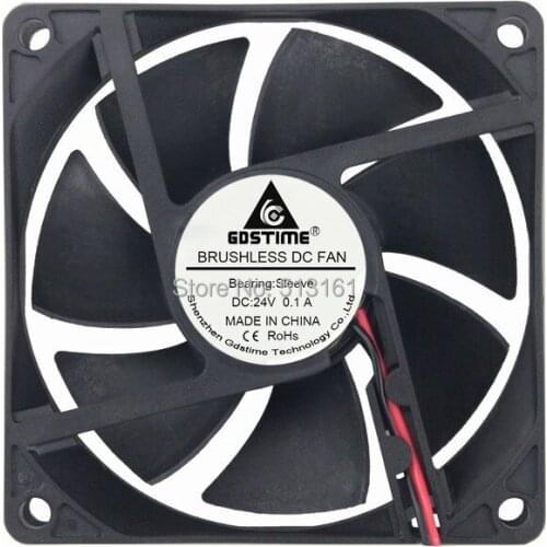 5PCS Gdstime 80mm DC 24V 2 Pin 80x80x20mm 8cm for Computer Case Cooler Radiator CPU Cooling Fans