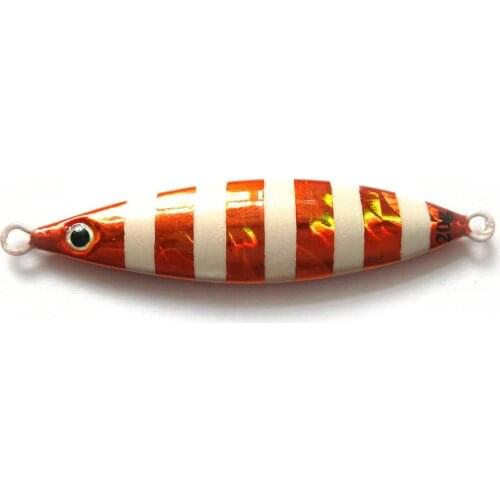 5PCS Fishing Deep sea Zebra Glow Ocean Boat Rock Beach Metal Jigging Jigbait Spoon Lure baits 20g 30/40/60/80/100/200g