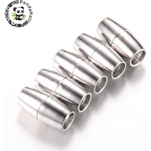 50Sets Barrel Brass Magnetic Clasps Metal Jewelry Findings for Jewelry Making DIY, 17x12mm, 16x9mm